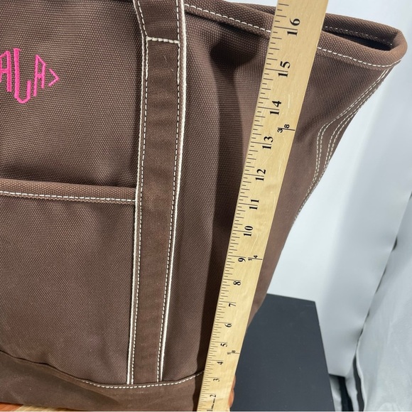 Lands’ End large brown canvas tote bag - Picture 7 of 11